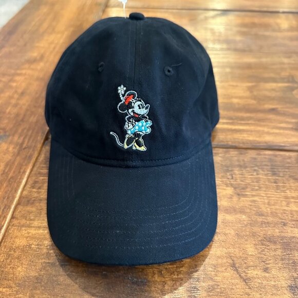 Disney | Minnie Mouse Black Adjustable Ball Hat Cap 1940's Version VTG Embroider - Picture 2 of 11